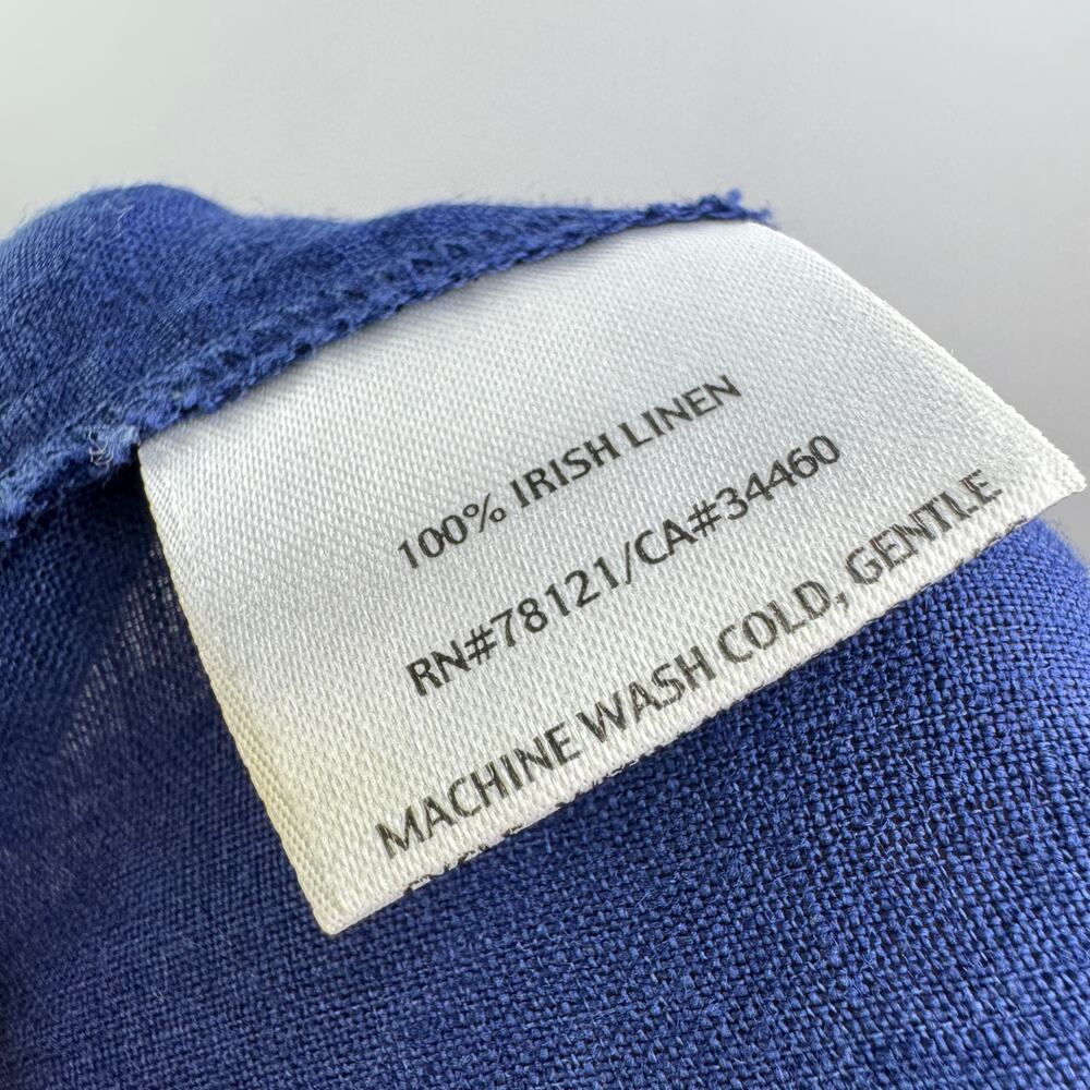 Eileen Fisher Navy Blue Crop Pants Irish Linen High-Rise Wide-Leg Size Medium M - Picture 7 of 7